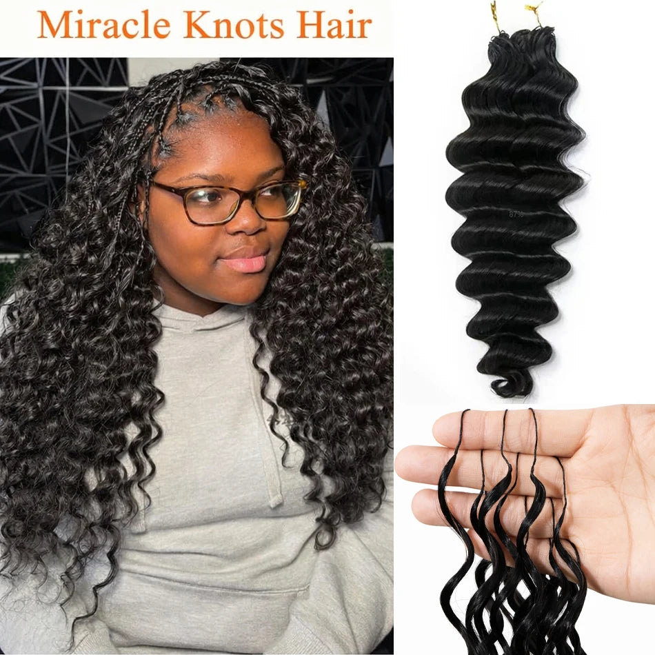 Deep Wave Crochet Miracle Knots Extensions
