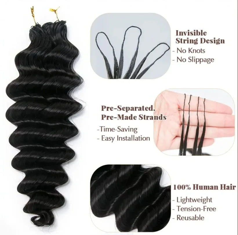 Deep Wave Crochet Miracle Knots Extensions