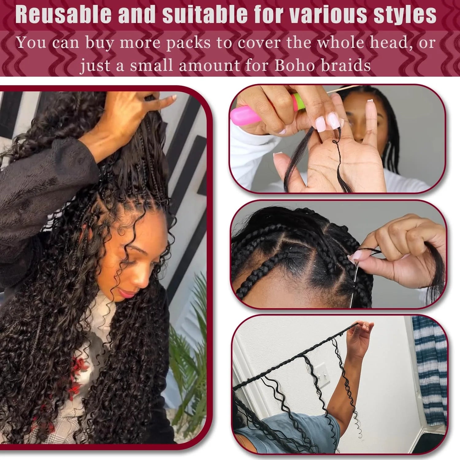 Deep Wave Crochet Miracle Knots Extensions