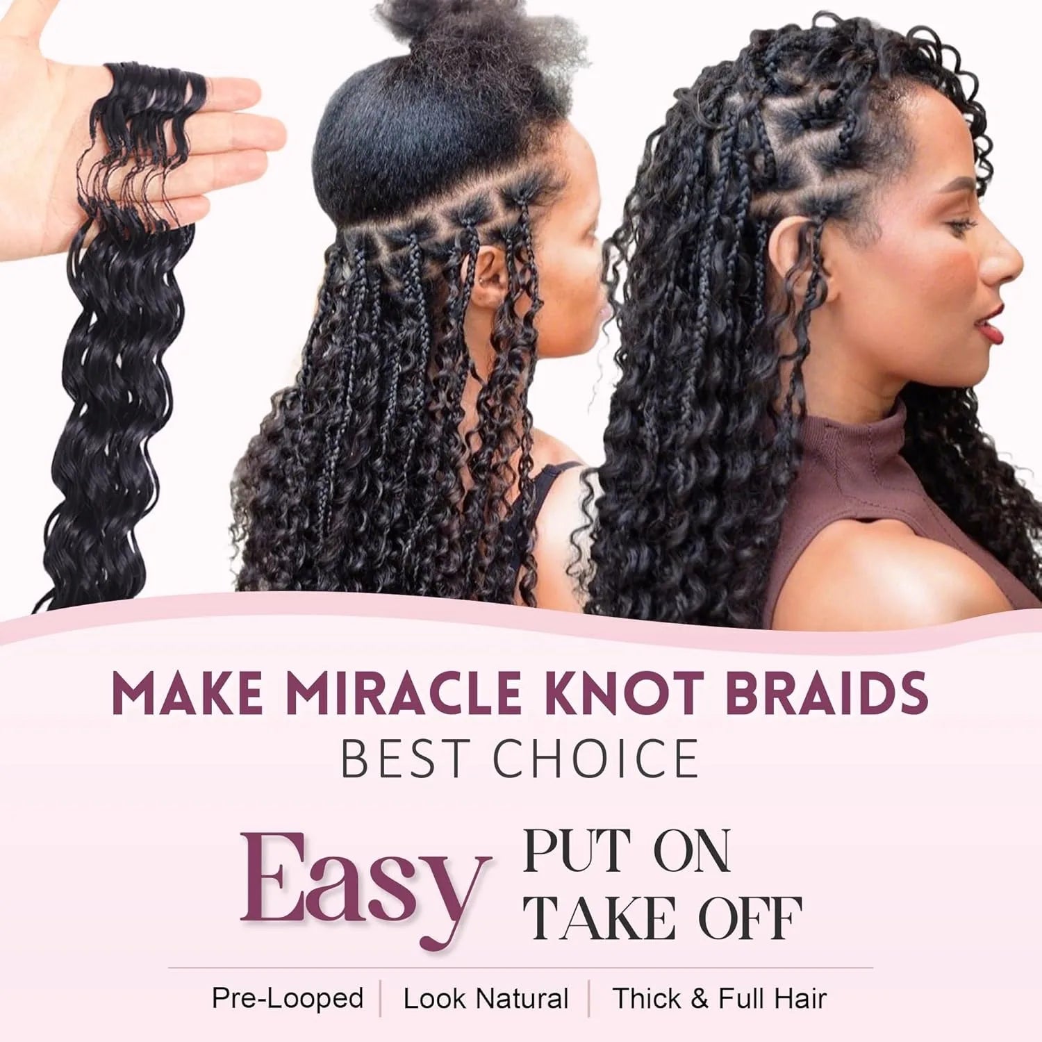 Deep Wave Crochet Miracle Knots Extensions